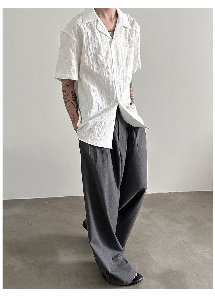 jacquard open-collared shirt
