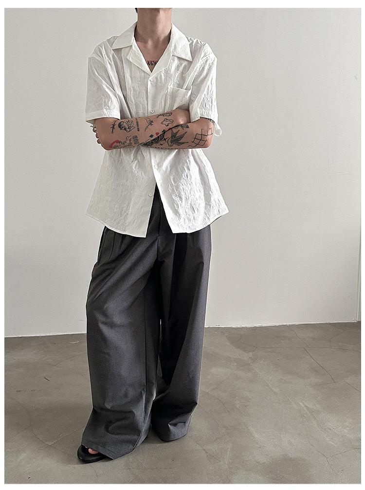 jacquard open-collared shirt