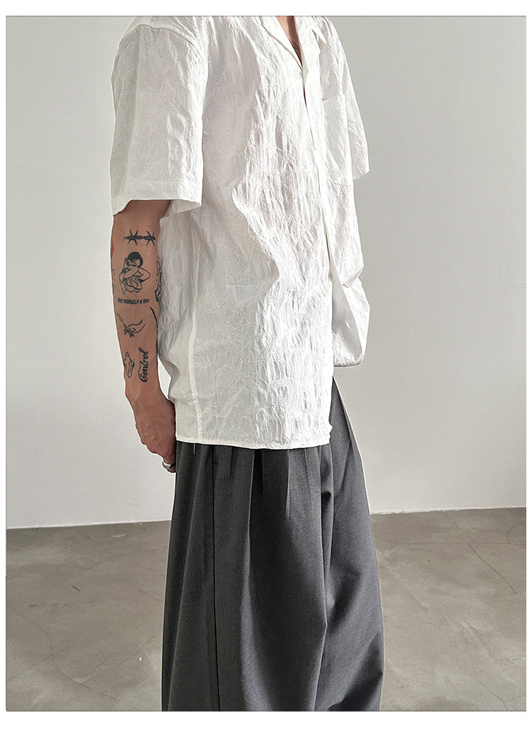 jacquard open-collared shirt