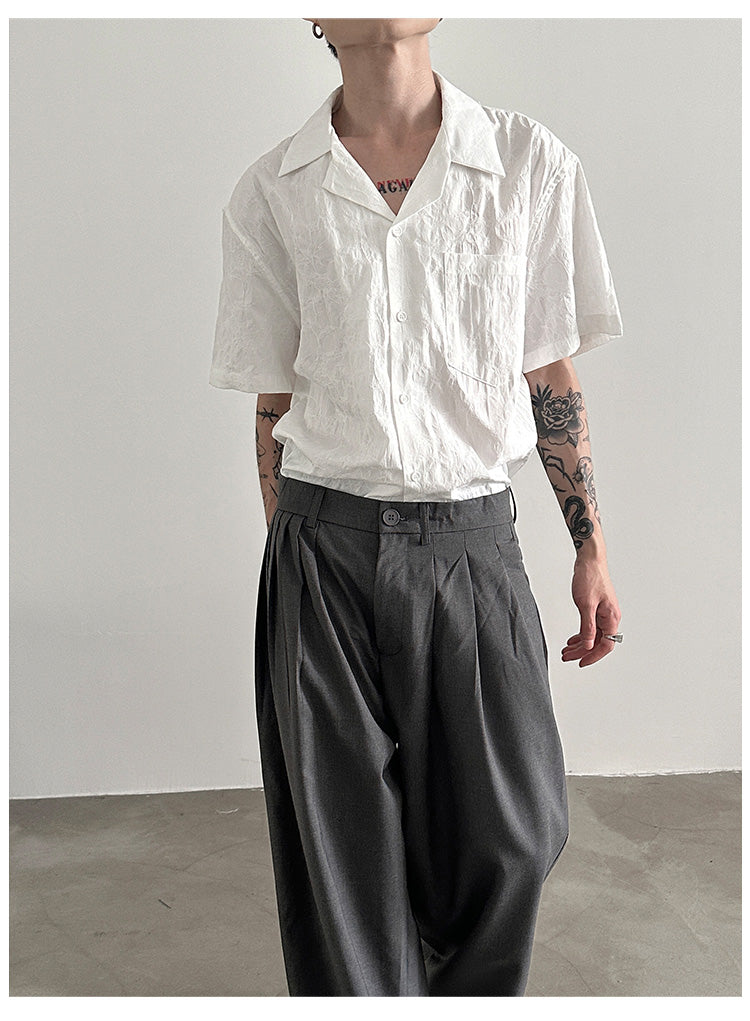 jacquard open-collared shirt