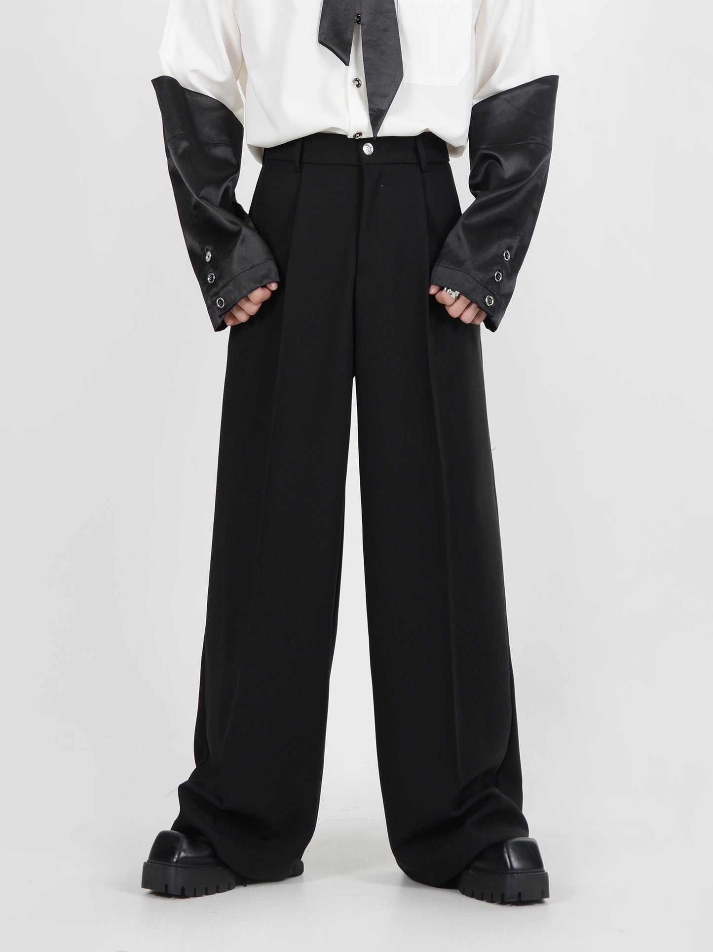 Loose Straight Draped Slack Pants