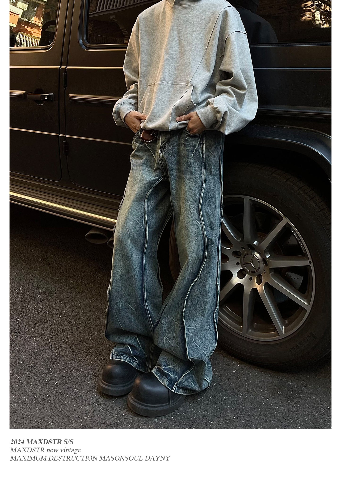 Splicing Design Silhouette Jeans
