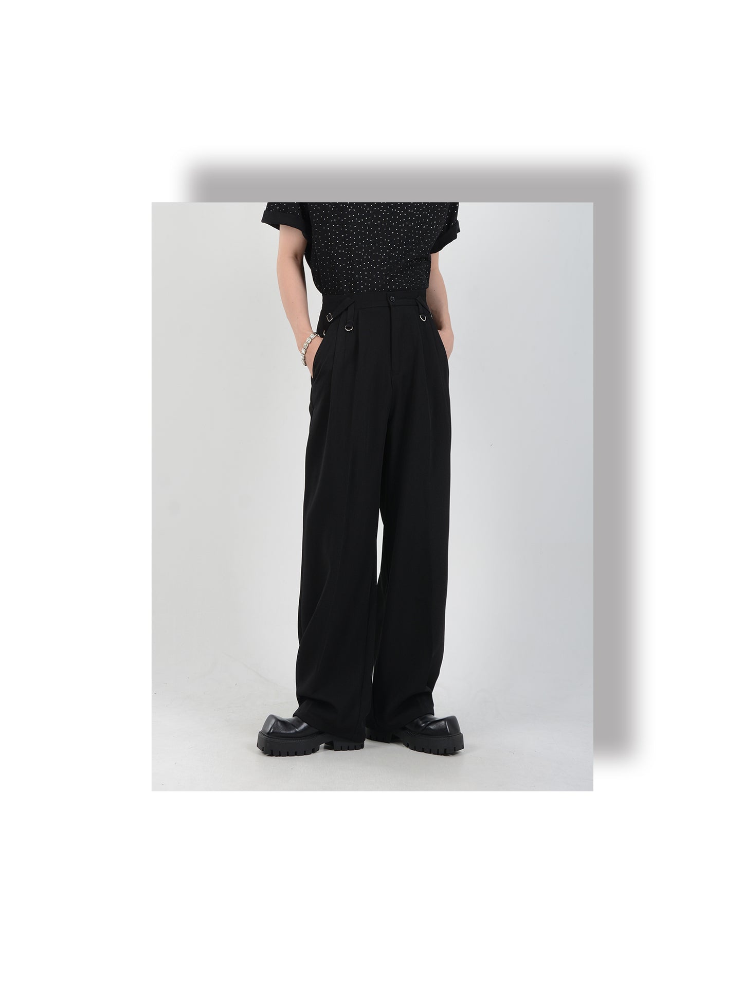 High-end loose drape wide leg slack pants