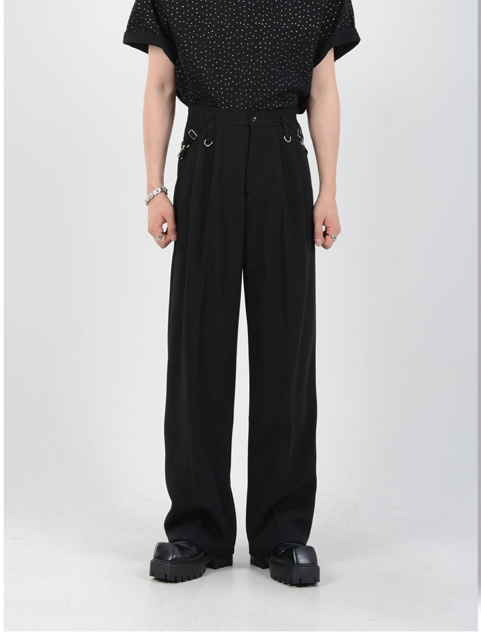 High-end loose drape wide leg slack pants
