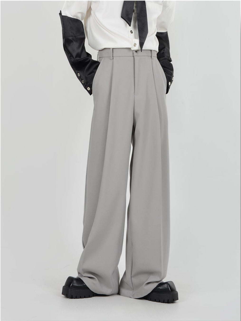 Loose Straight Draped Slack Pants
