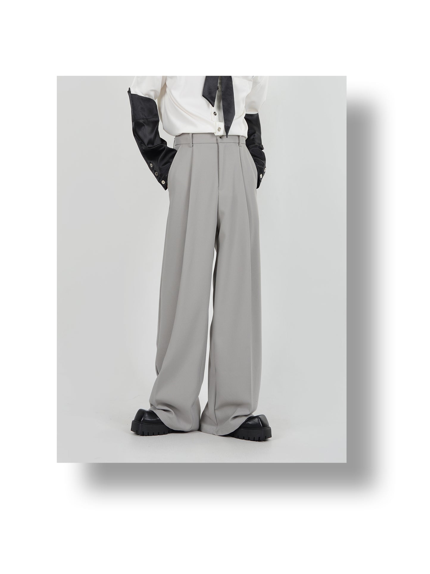 Loose Straight Draped Slack Pants