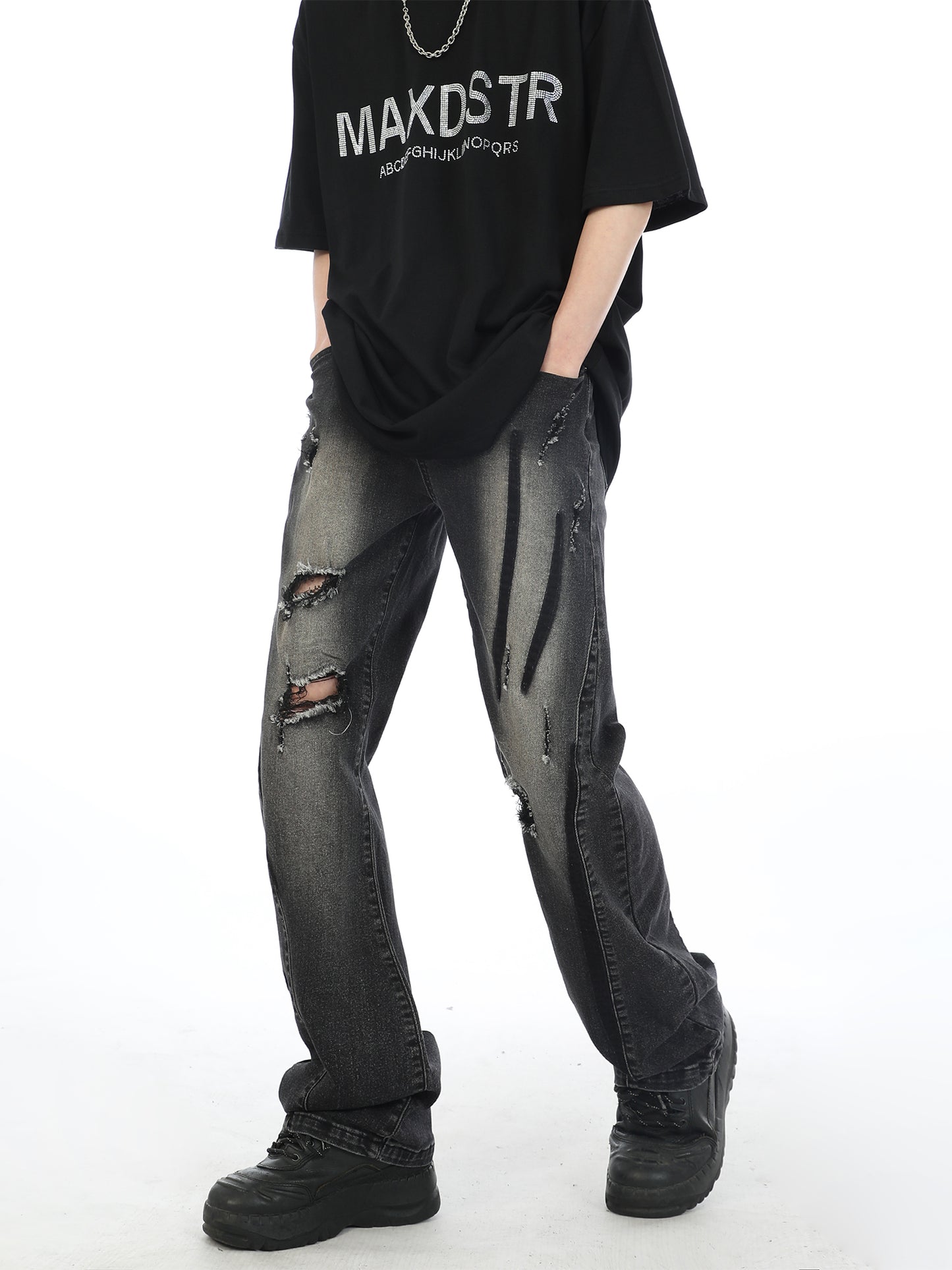 Gradient Ripped Jeans