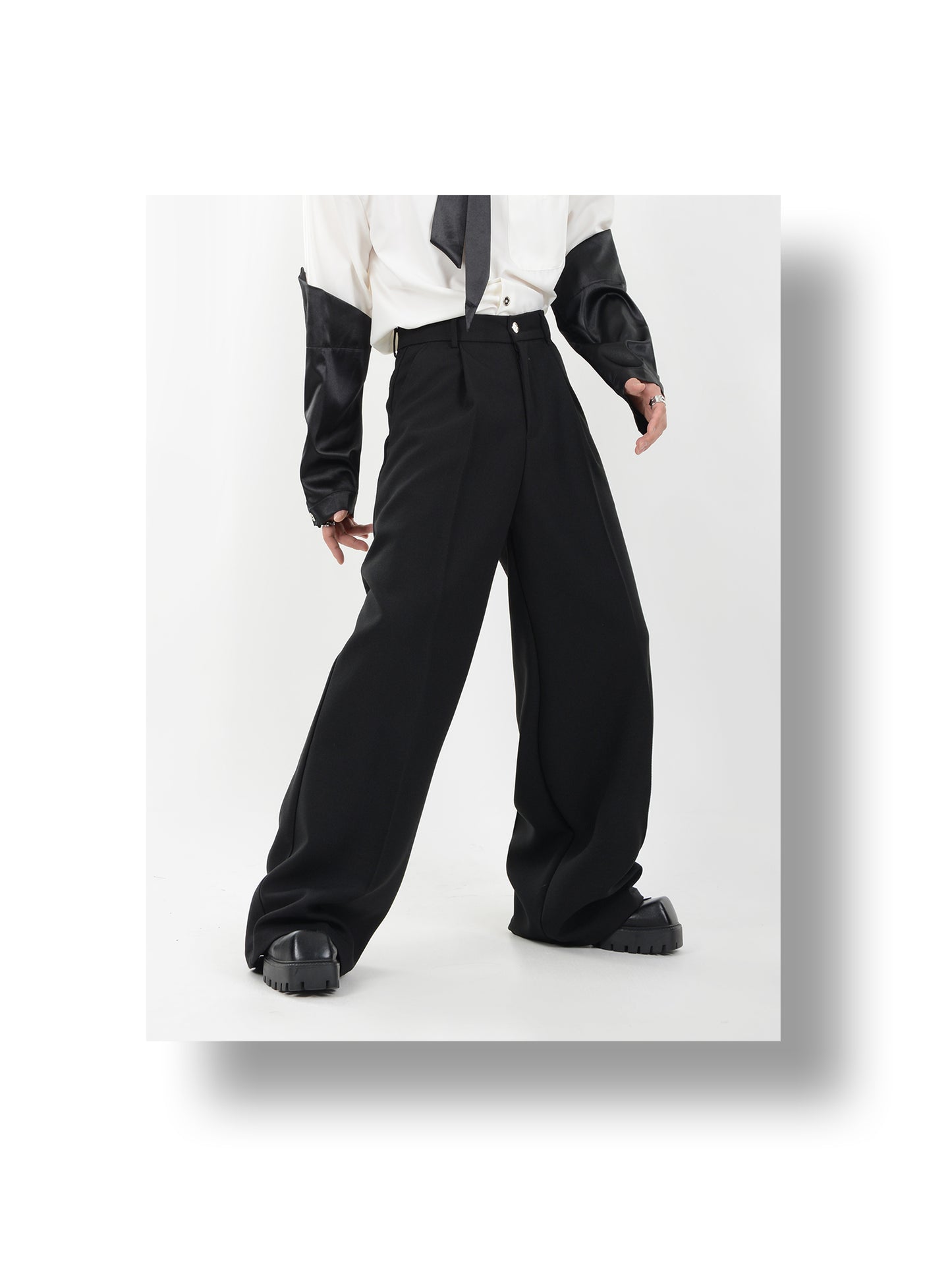 Loose Straight Draped Slack Pants