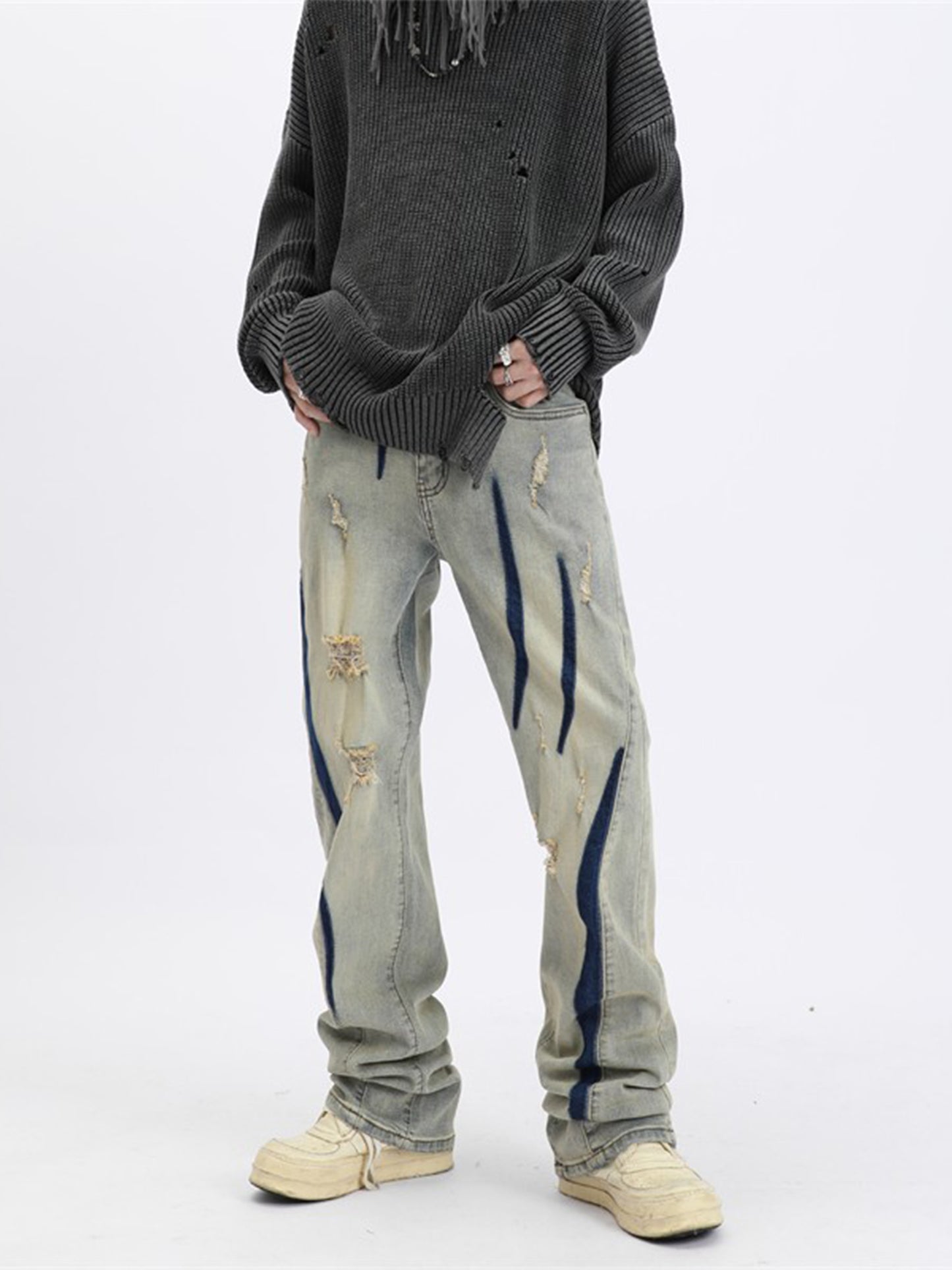 Gradient Ripped Jeans