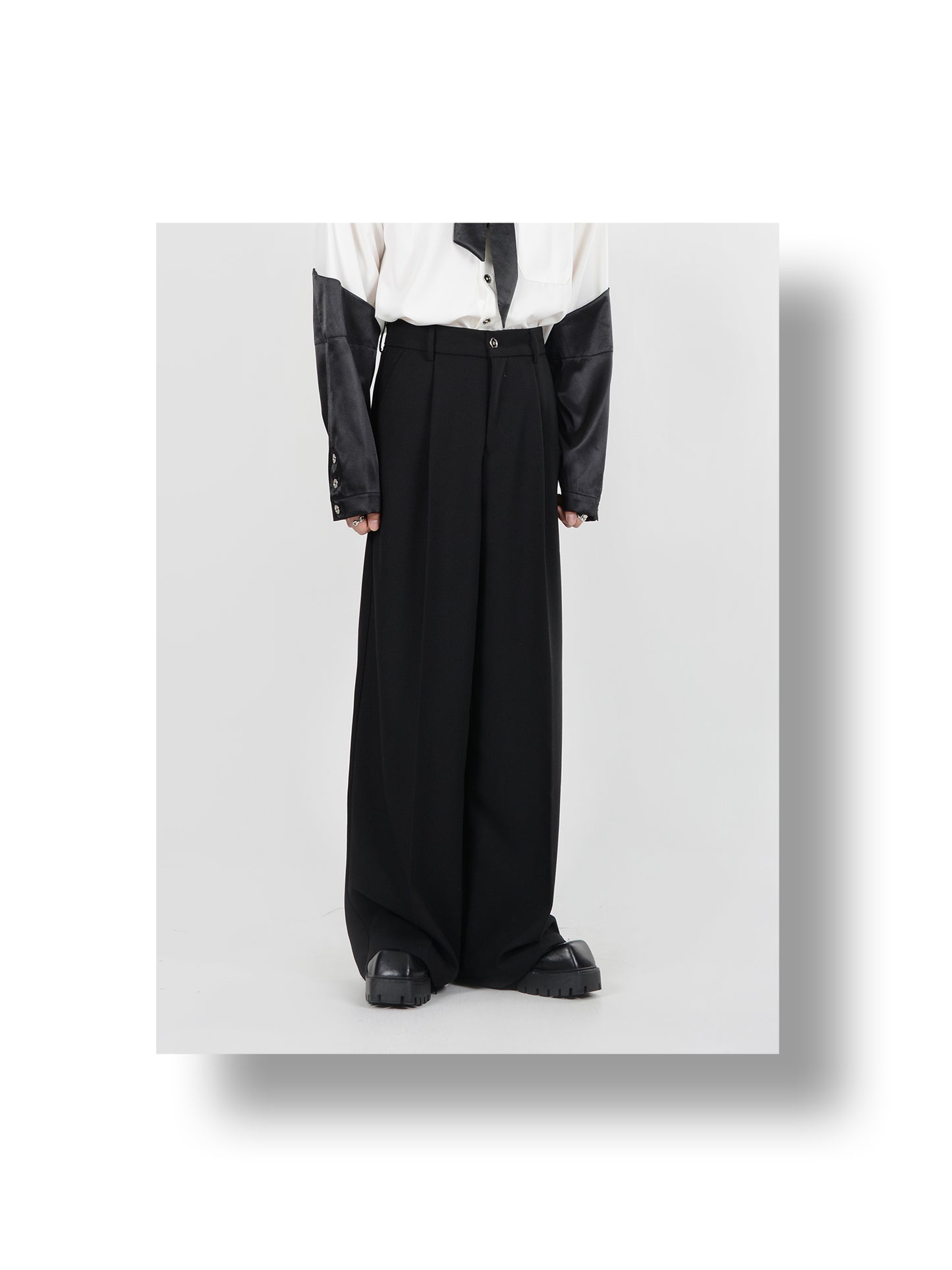 Loose Straight Draped Slack Pants