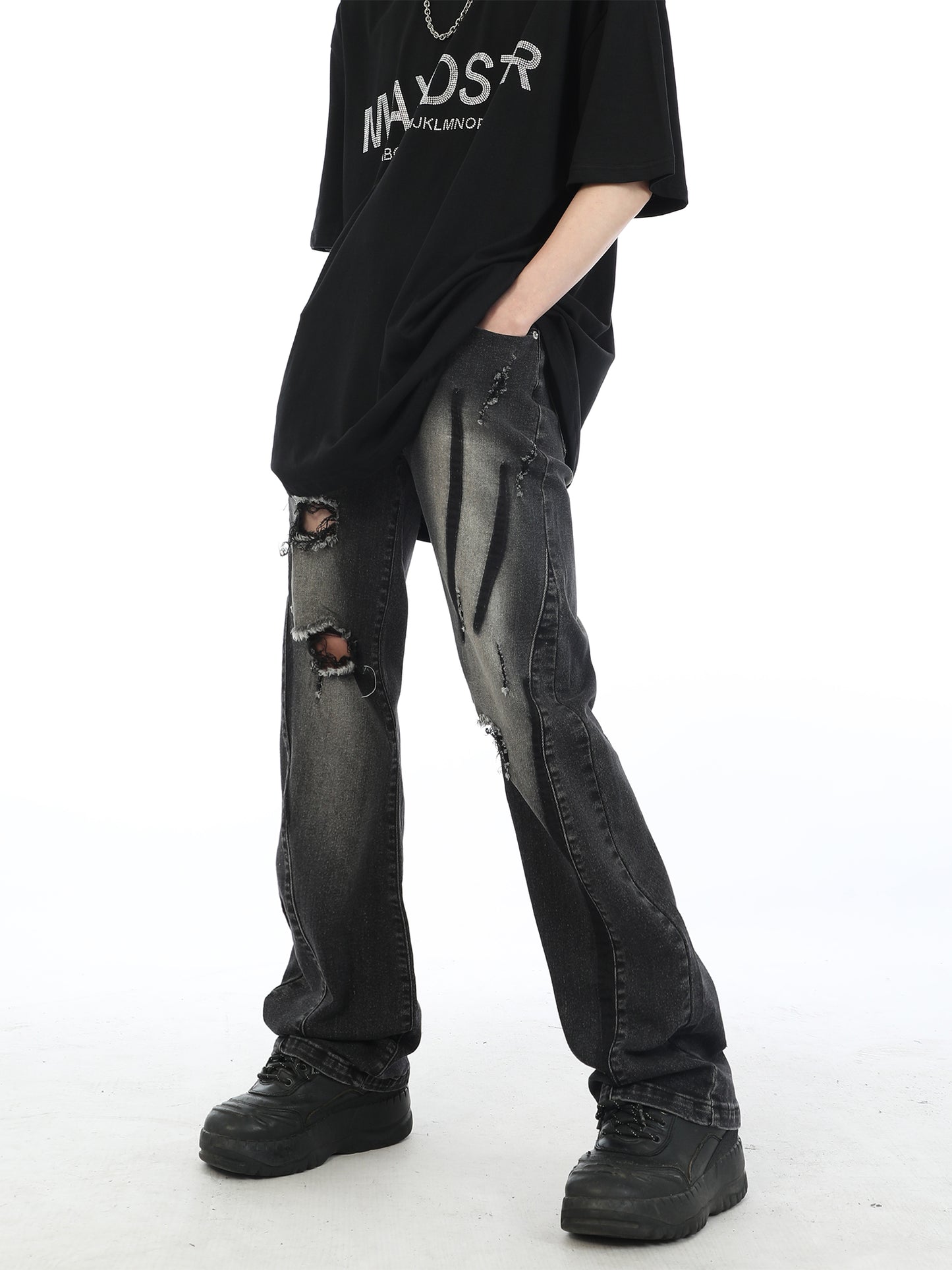 Gradient Ripped Jeans