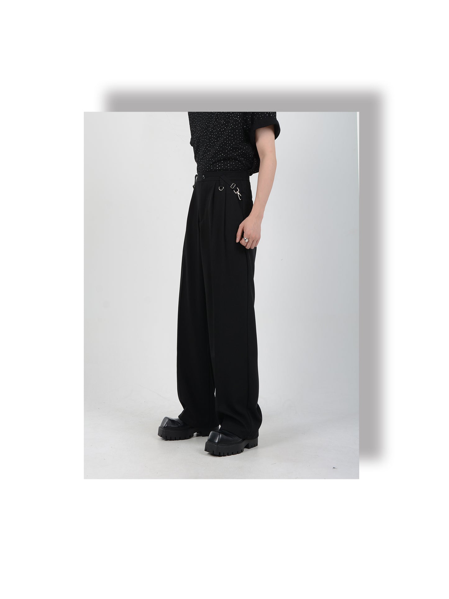 High-end loose drape wide leg slack pants