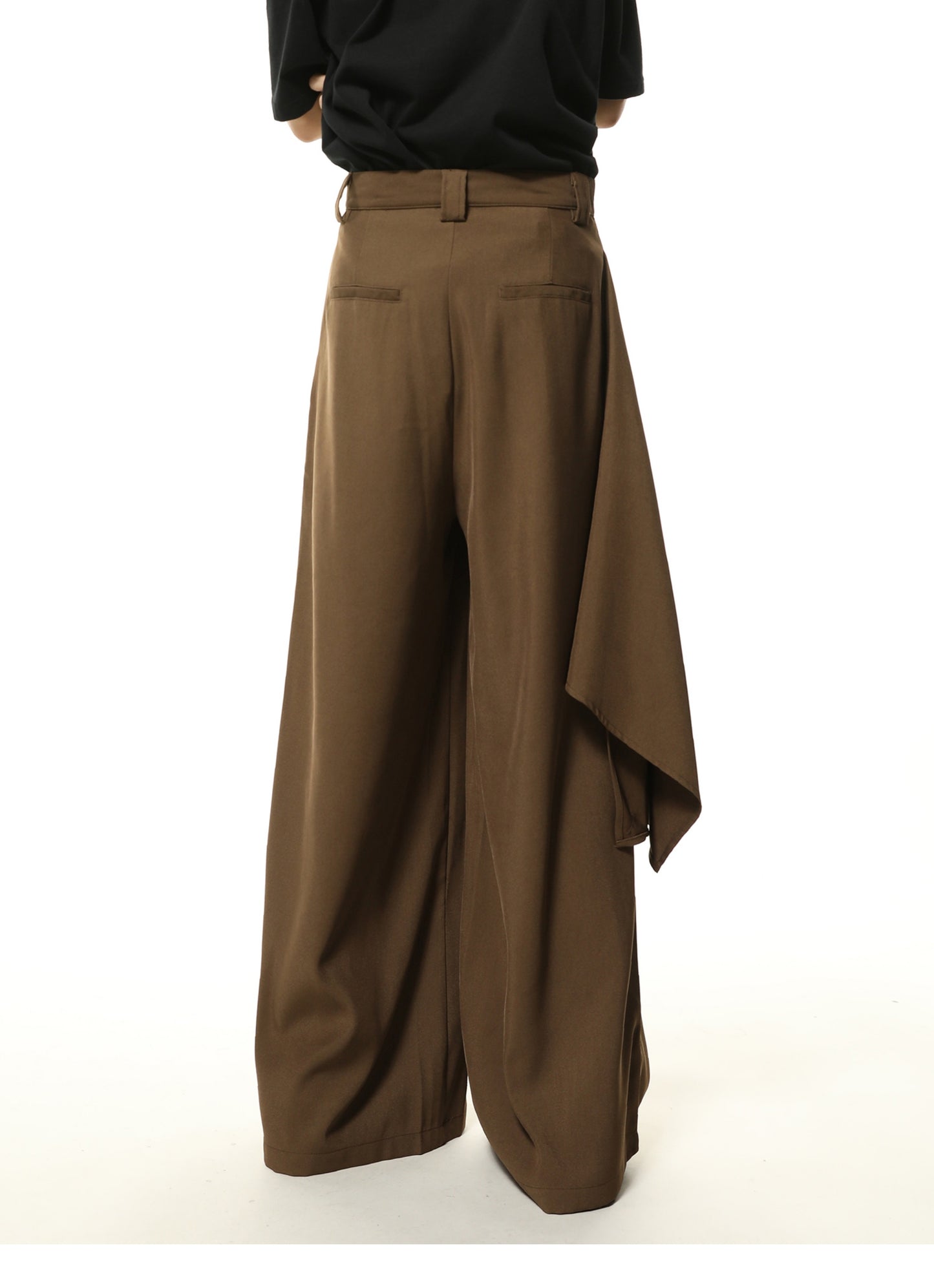 Ruffle design multi-button casual wide pants