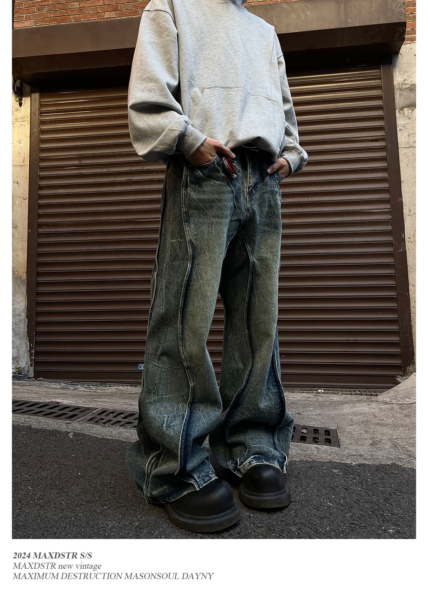 Splicing Design Silhouette Jeans