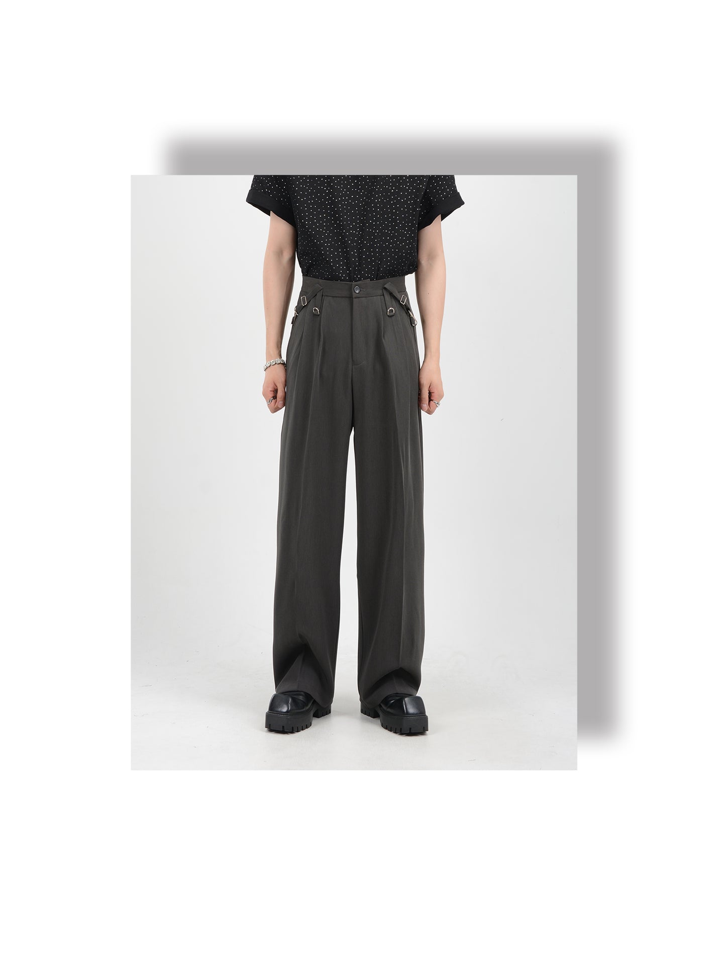 High-end loose drape wide leg slack pants