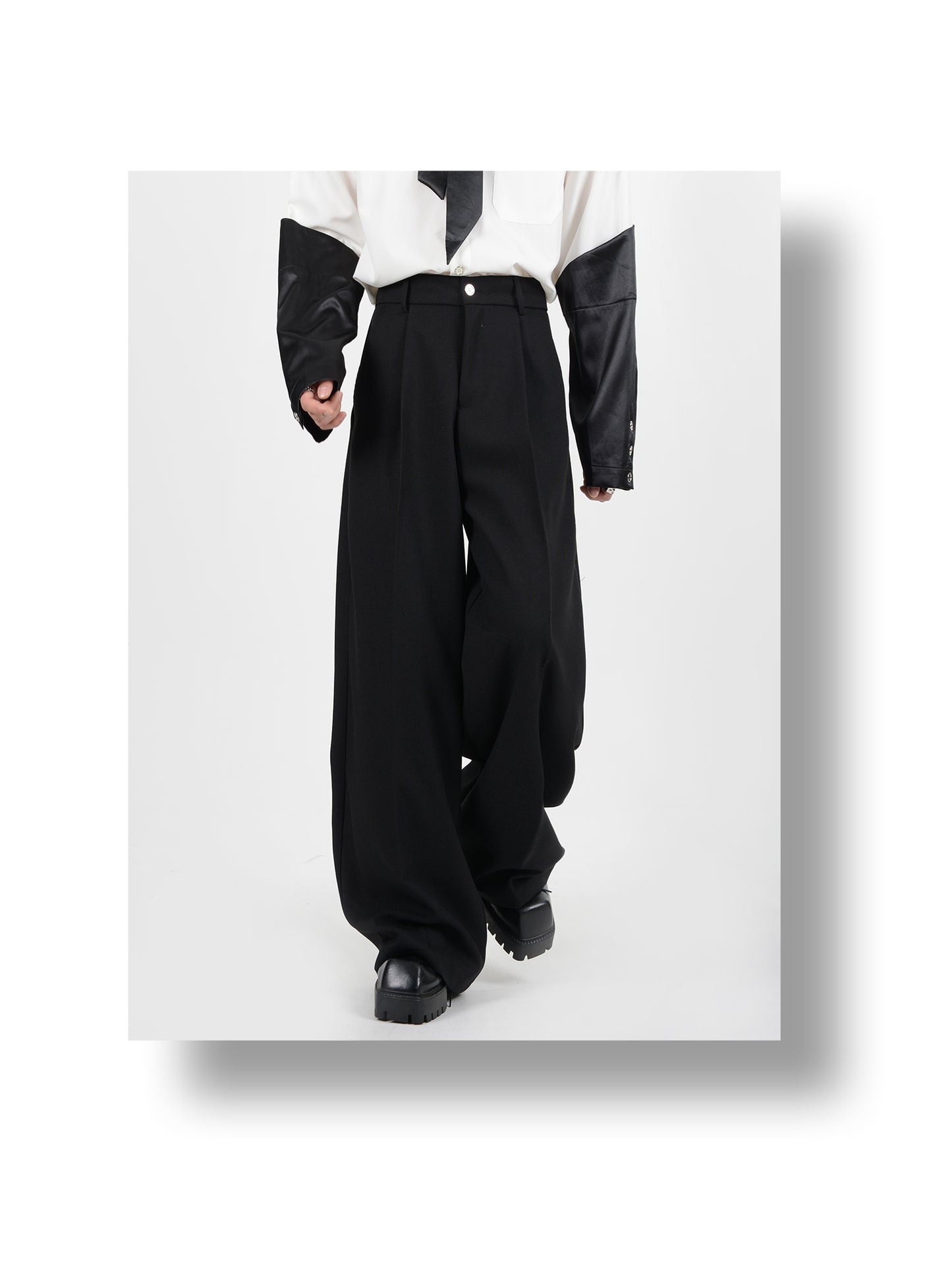 Loose Straight Draped Slack Pants