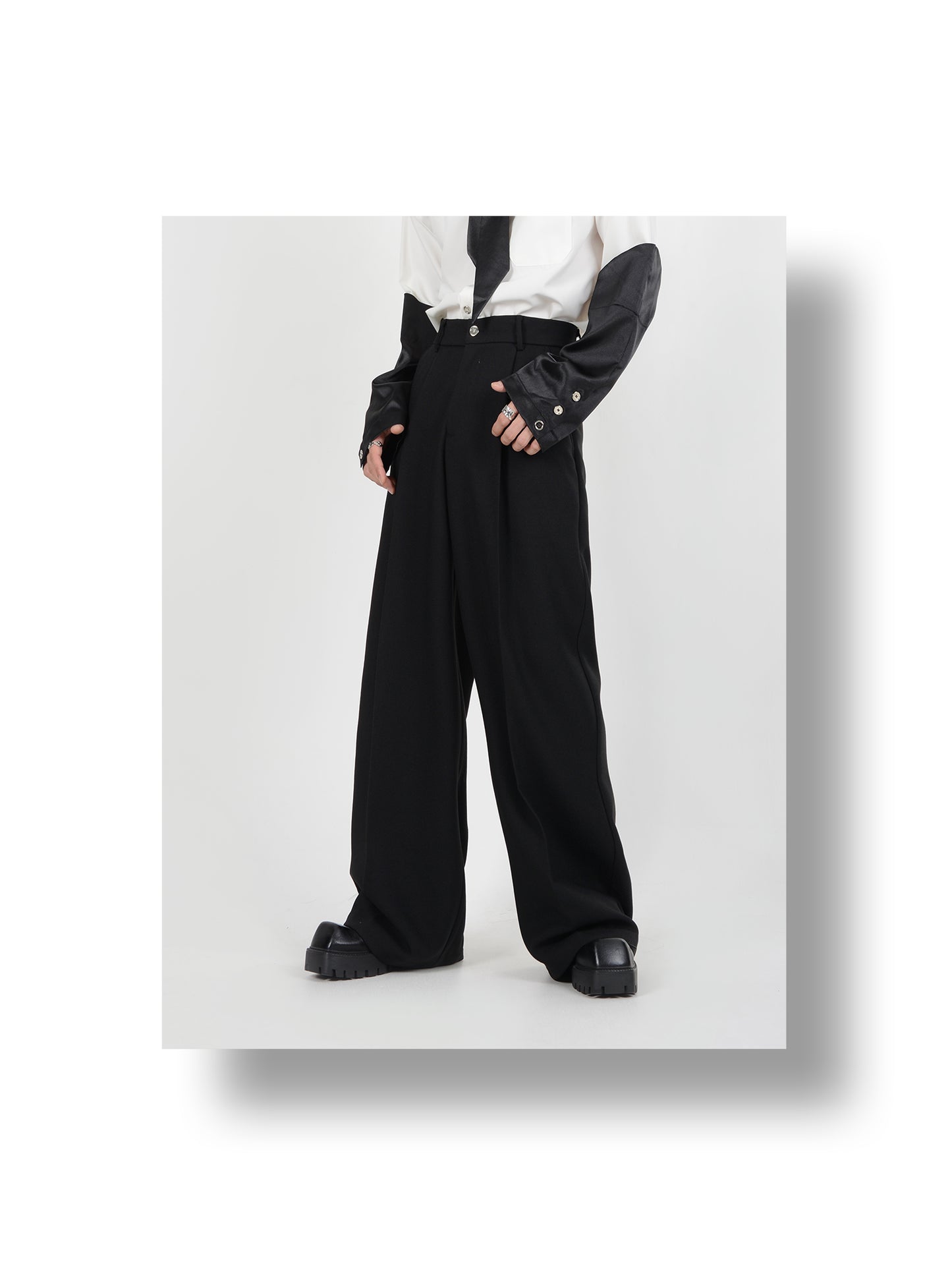 Loose Straight Draped Slack Pants