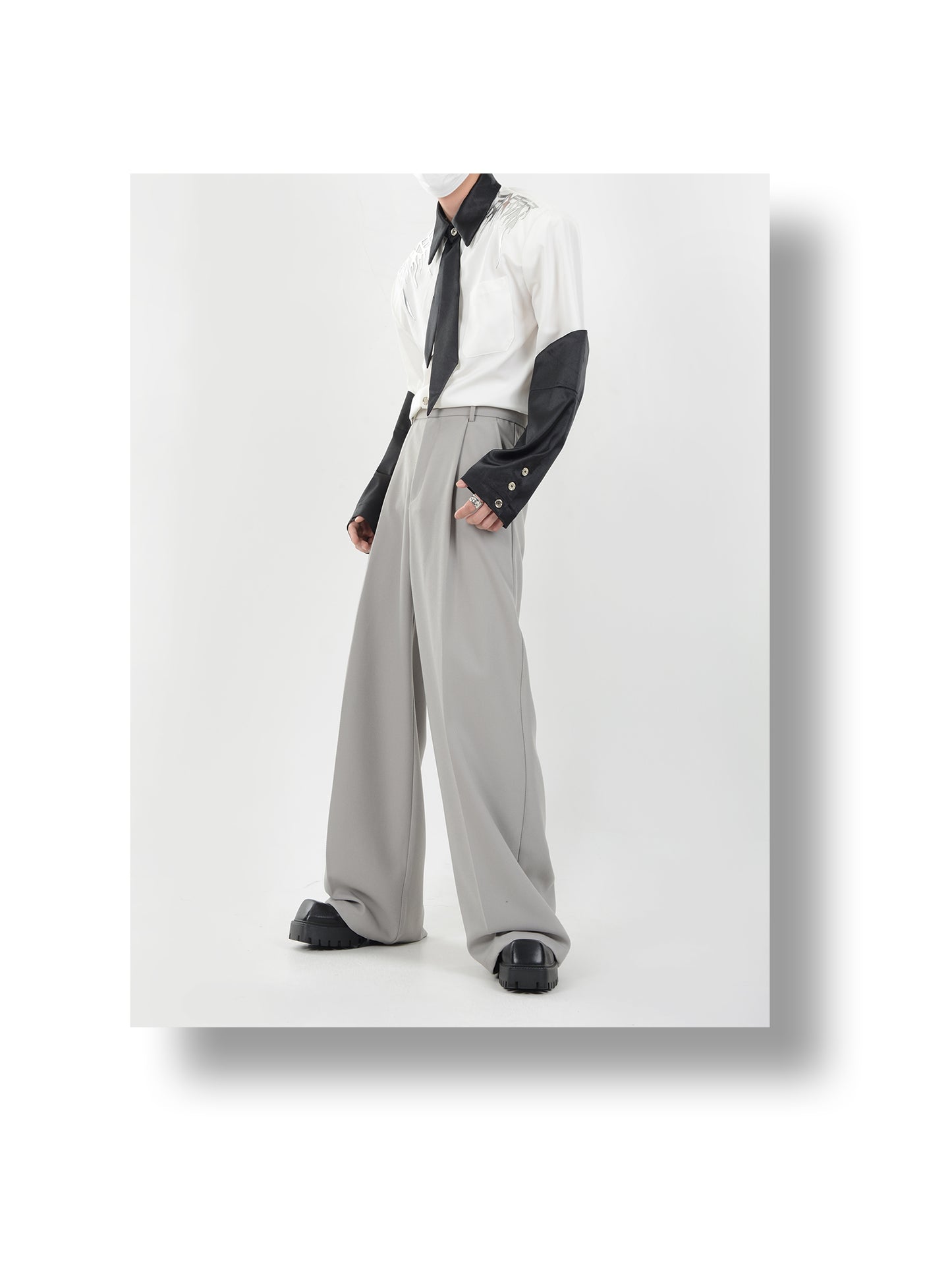 Loose Straight Draped Slack Pants