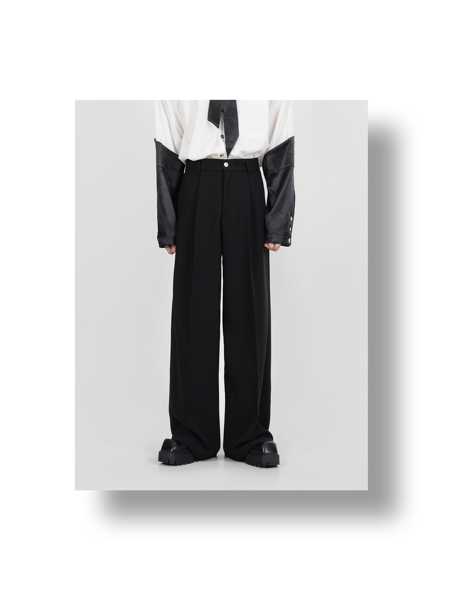 Loose Straight Draped Slack Pants