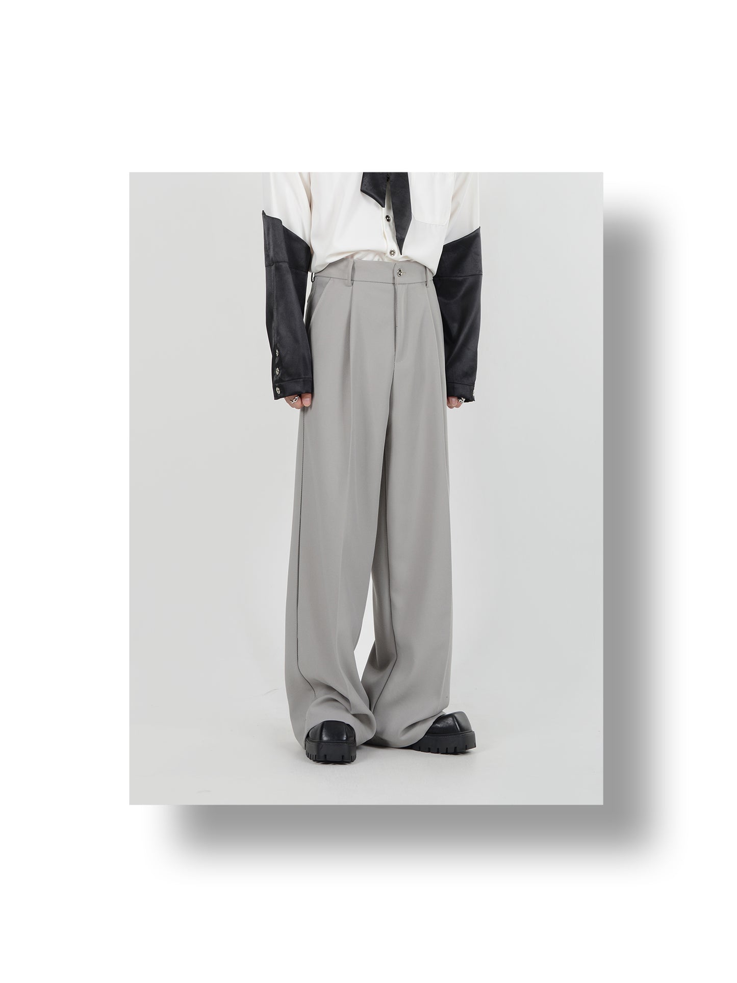 Loose Straight Draped Slack Pants