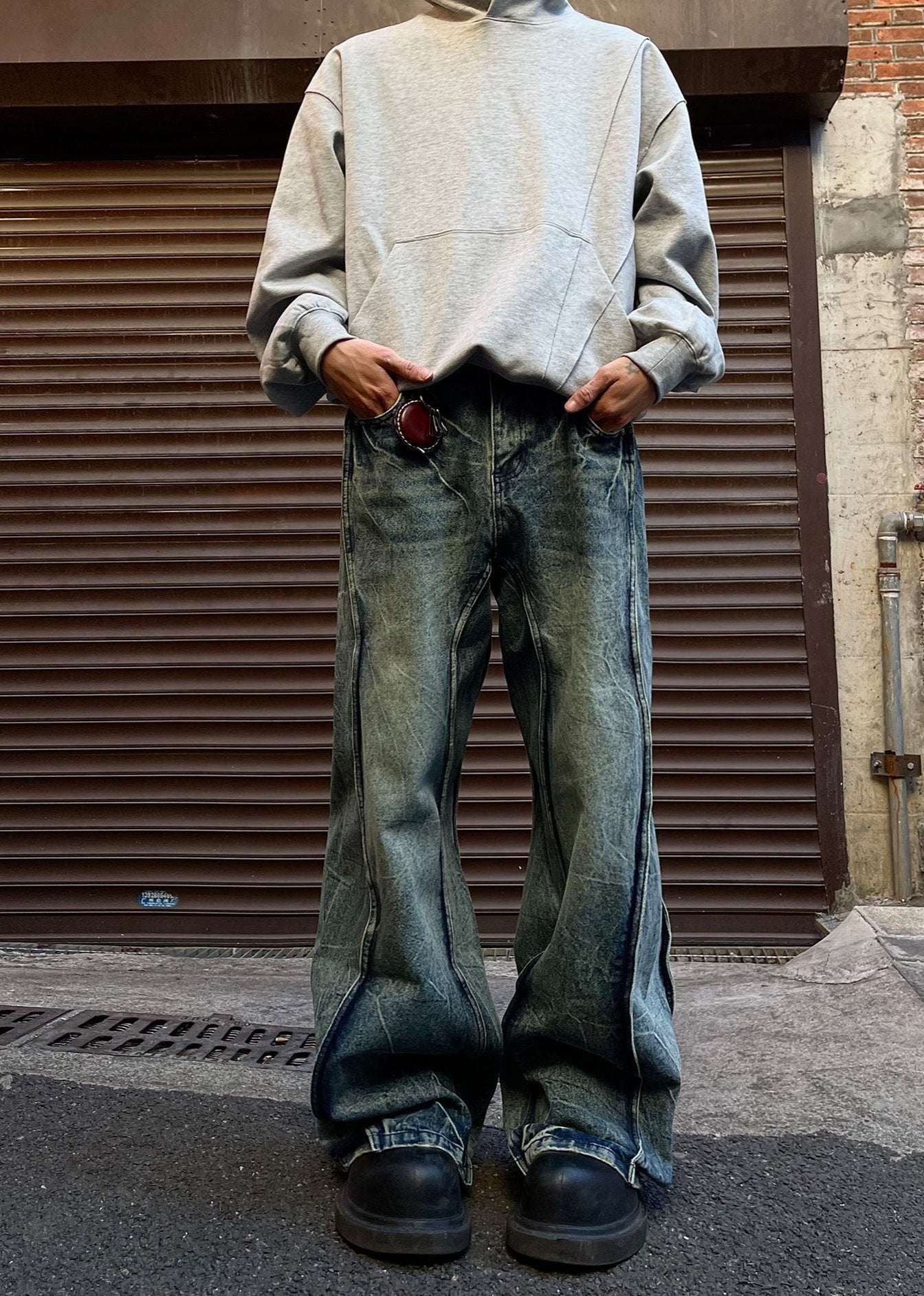 Splicing Design Silhouette Jeans