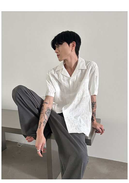 jacquard open-collared shirt