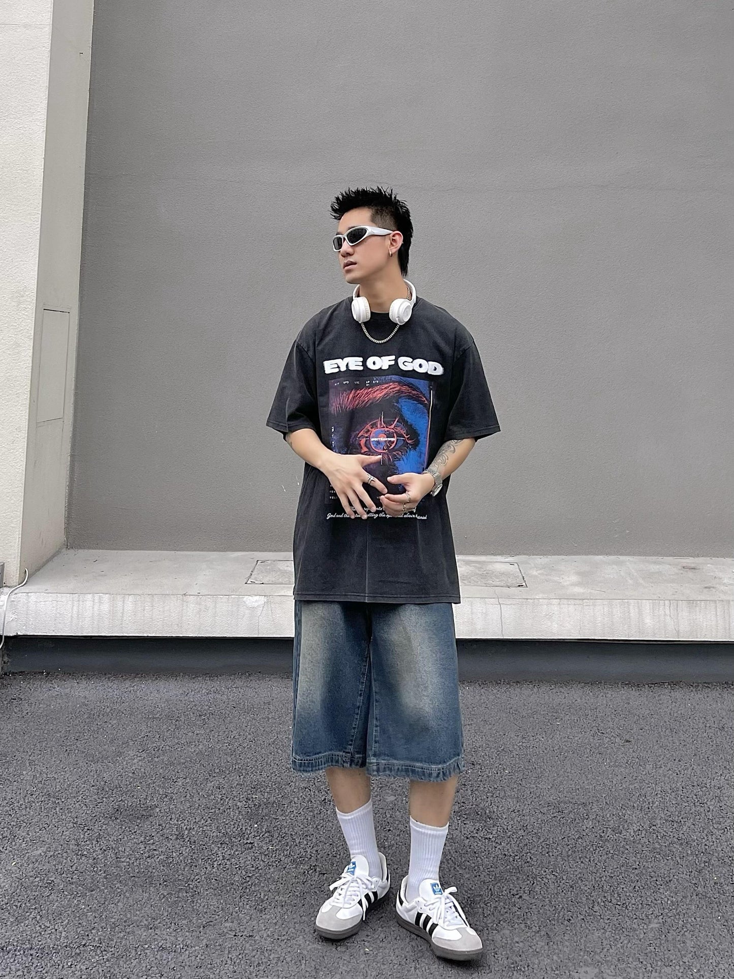 Washed Damaged Graphic T-Shirt