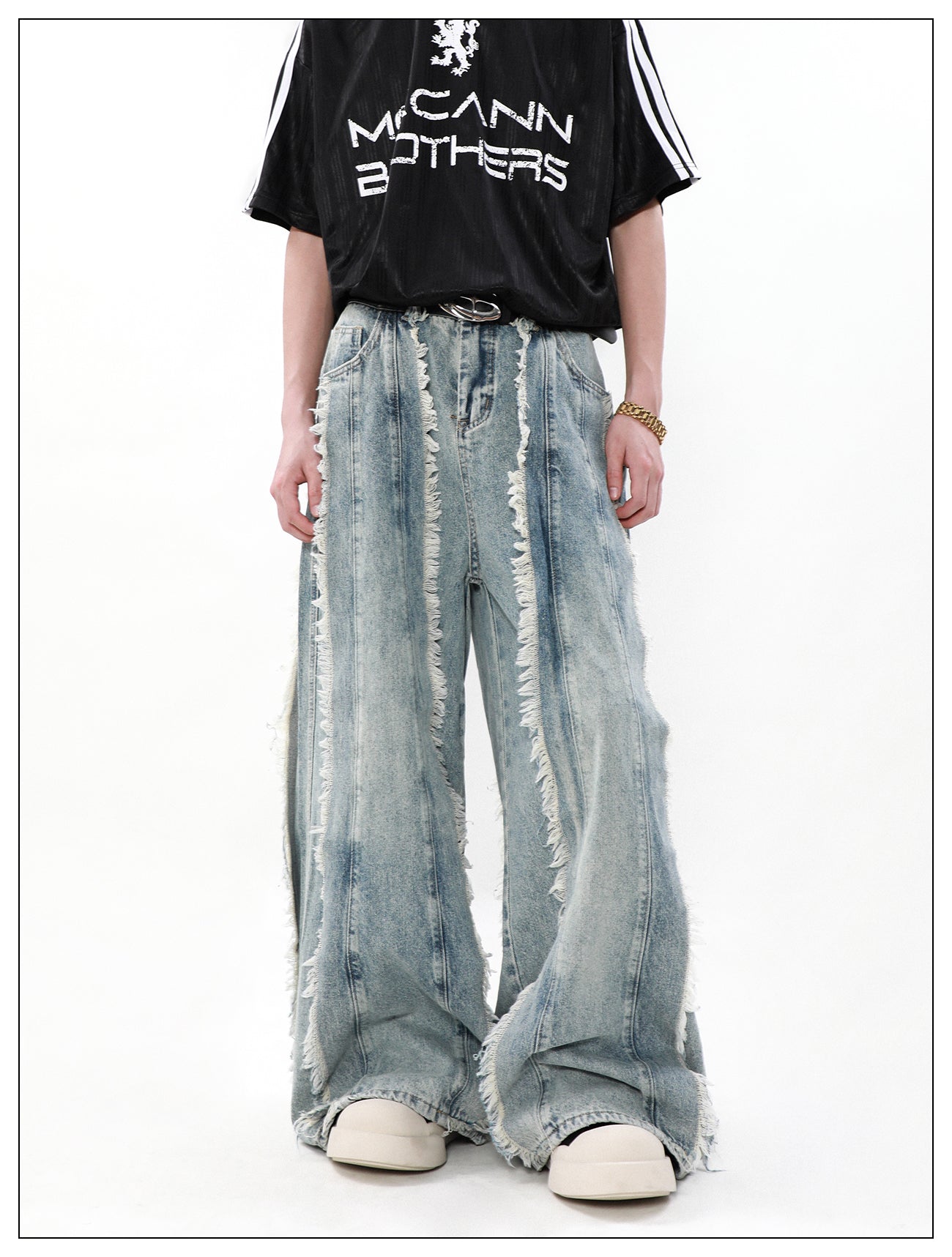 Retro Way Strand Tassel Denim Pants