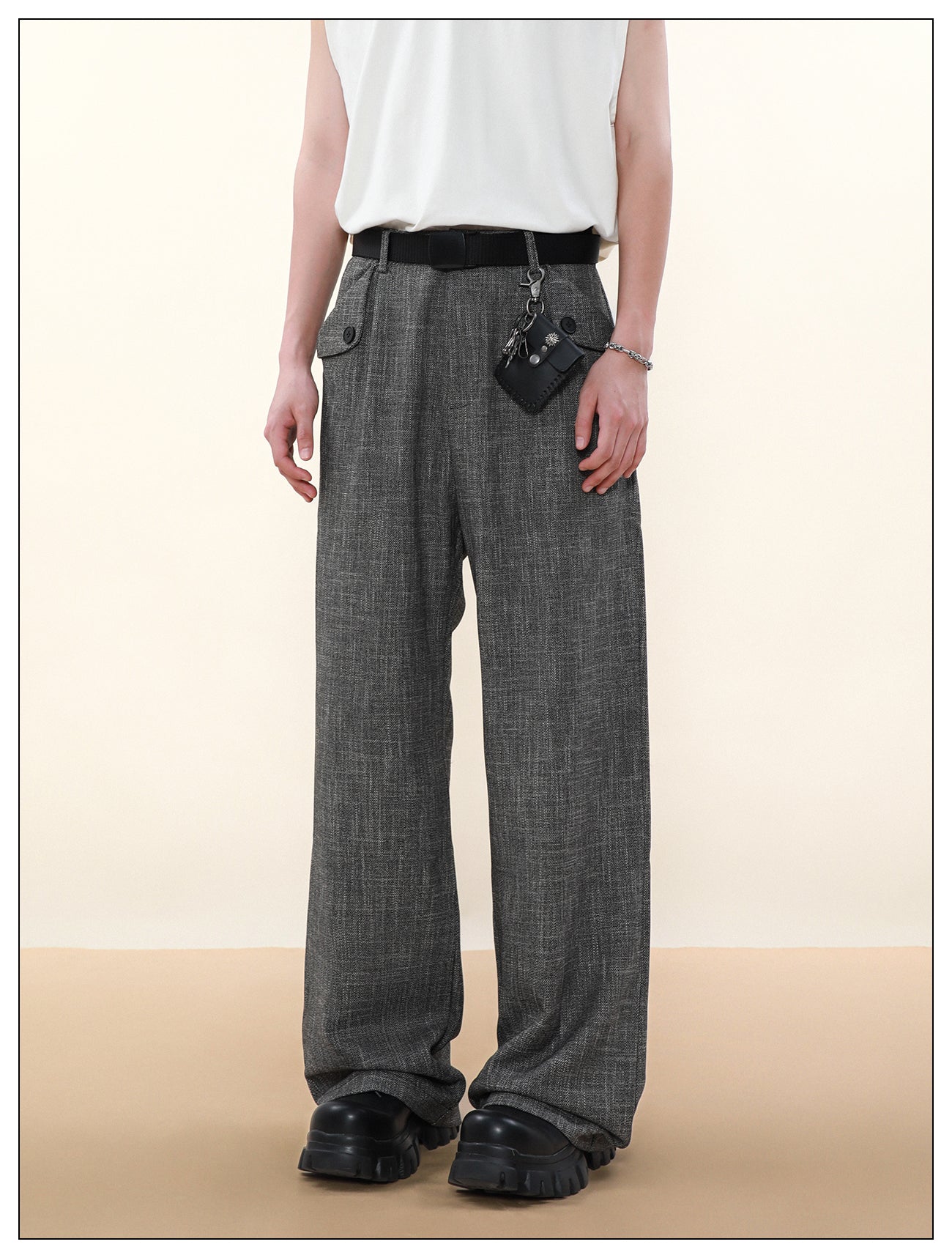 Loose Straight Clean Fit Pocket Pants