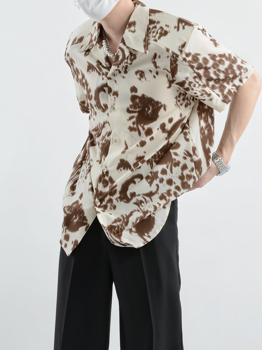 Vintage floral short-sleeved shirt