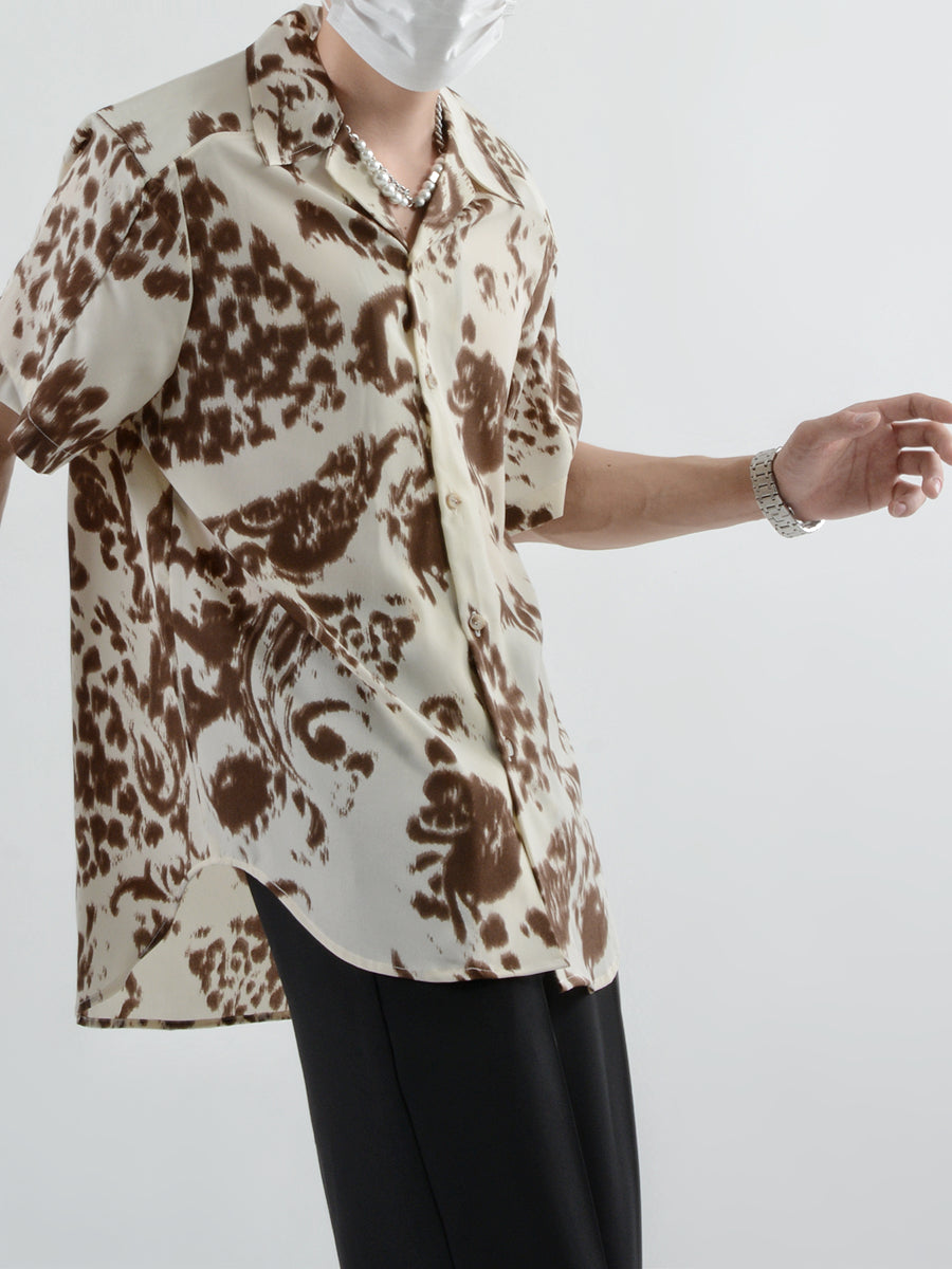 Vintage floral short-sleeved shirt