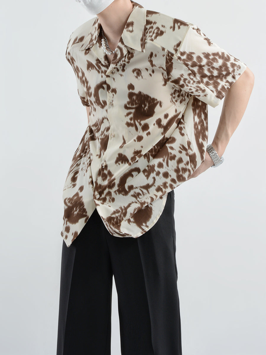 Vintage floral short-sleeved shirt