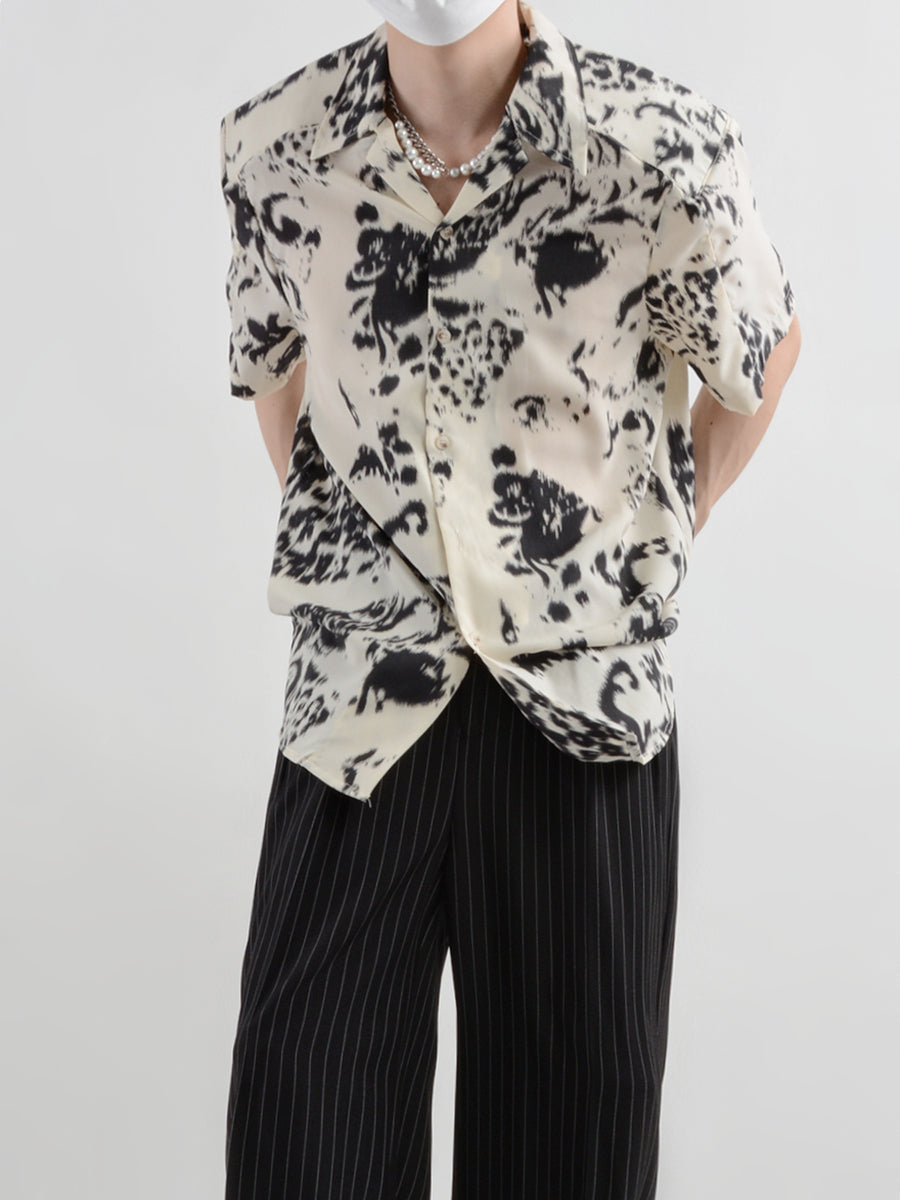 Vintage floral short-sleeved shirt