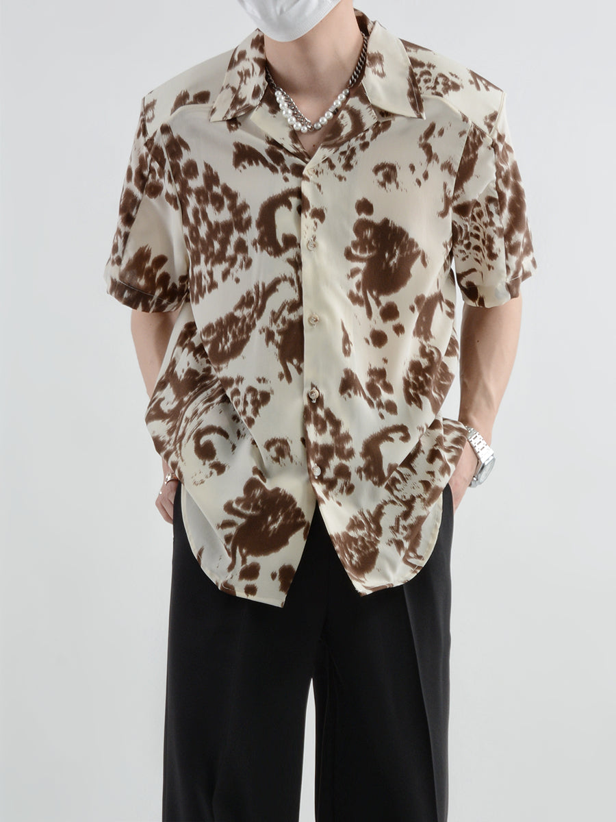Vintage floral short-sleeved shirt