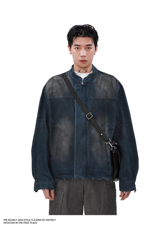 Tie-dye Washed Denim Jacket