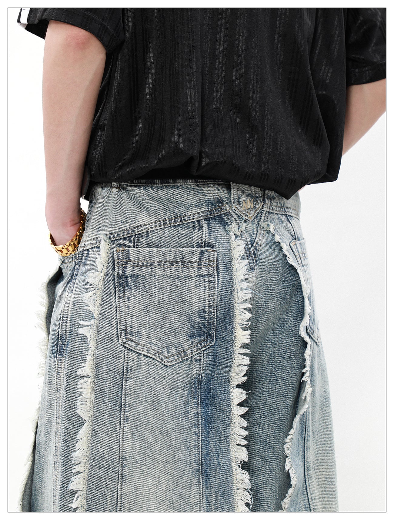 Retro Way Strand Tassel Denim Pants