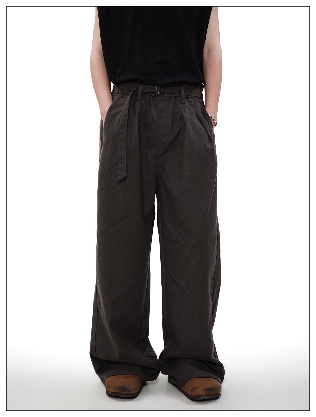 Retro wide-leg casual pants