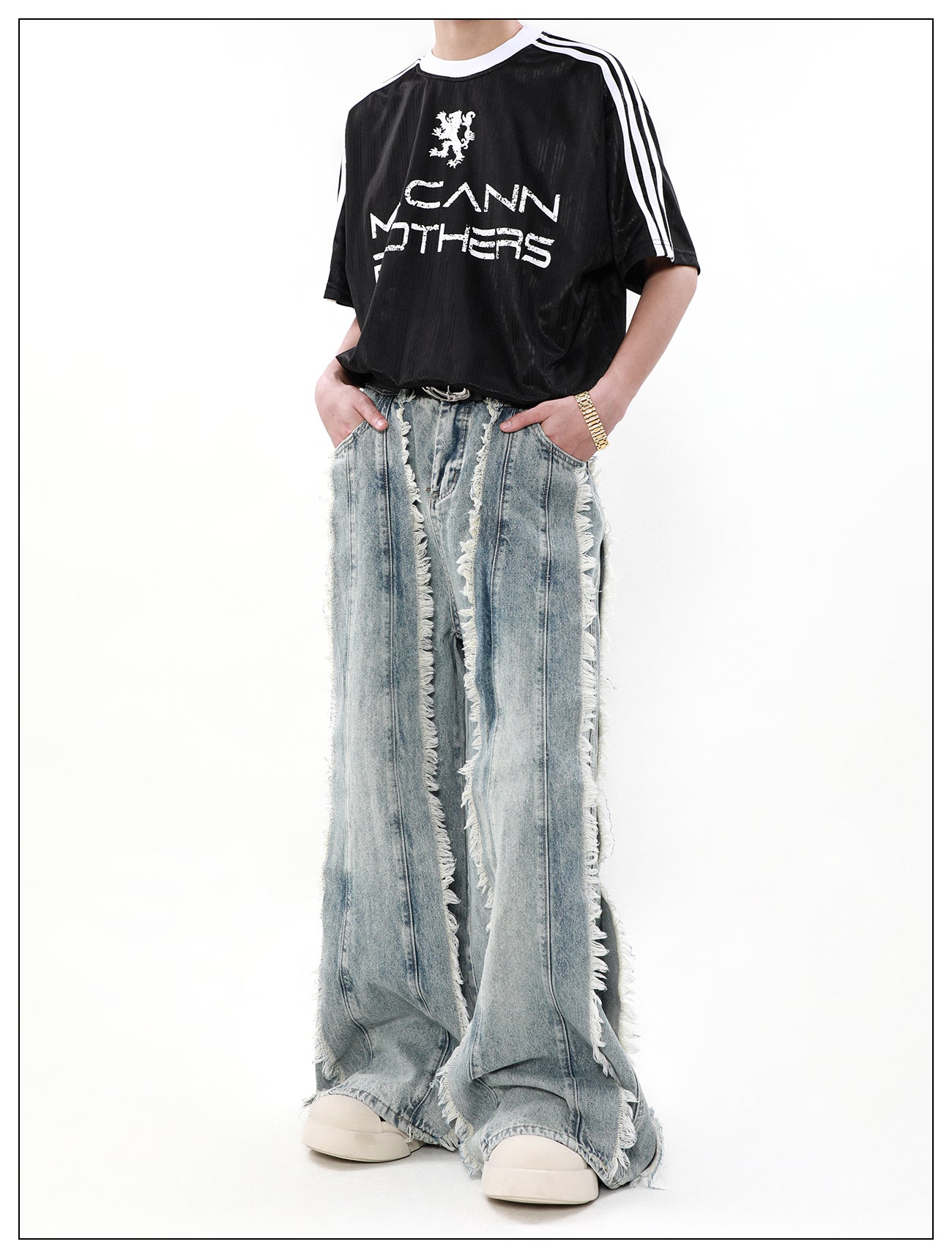 Retro Way Strand Tassel Denim Pants