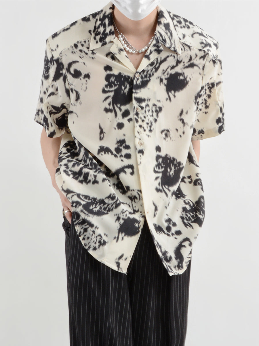 Vintage floral short-sleeved shirt