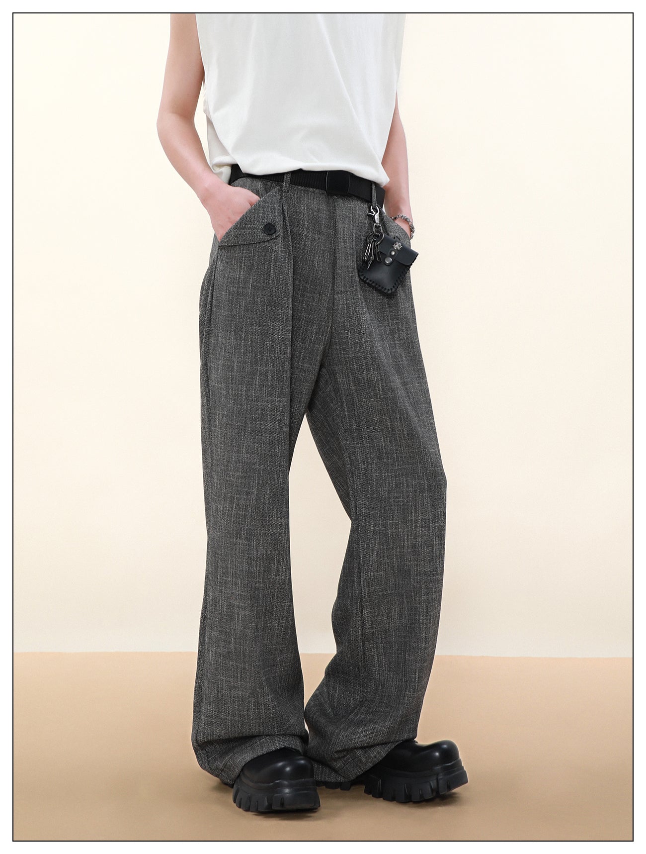 Loose Straight Clean Fit Pocket Pants