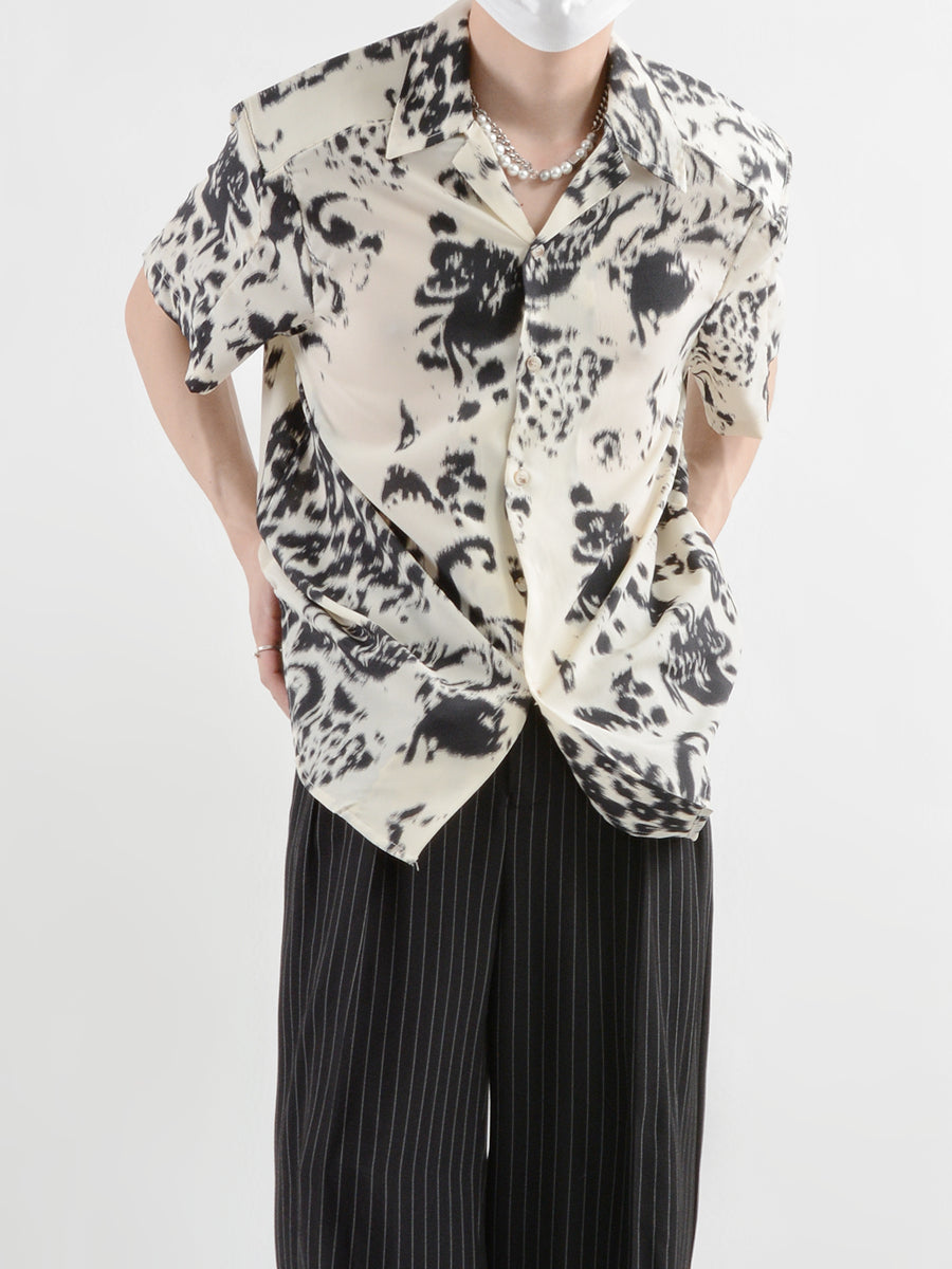 Vintage floral short-sleeved shirt