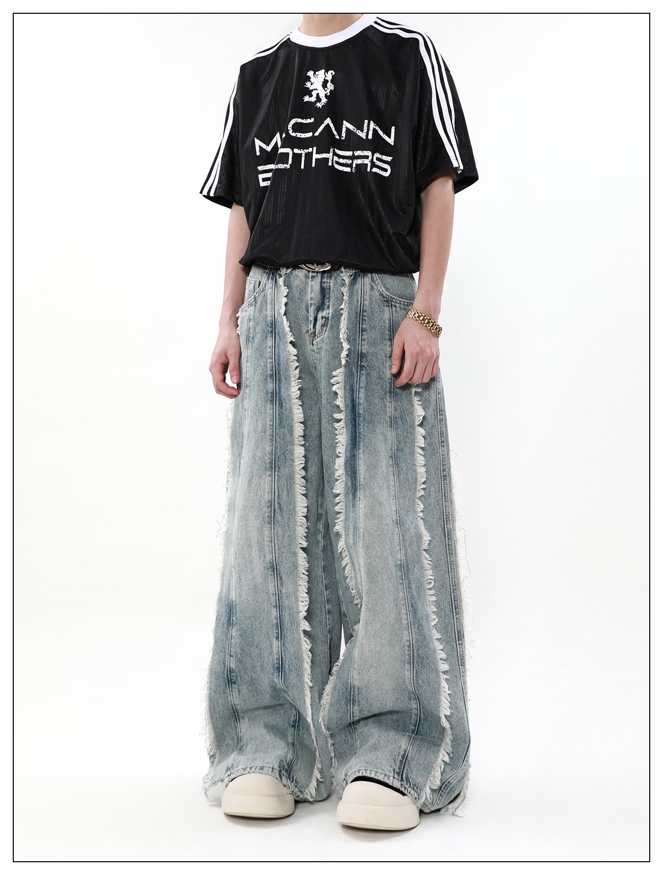Retro Way Strand Tassel Denim Pants