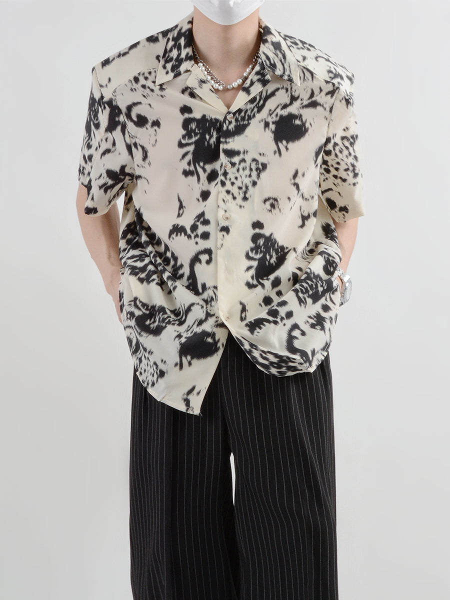 Vintage floral short-sleeved shirt