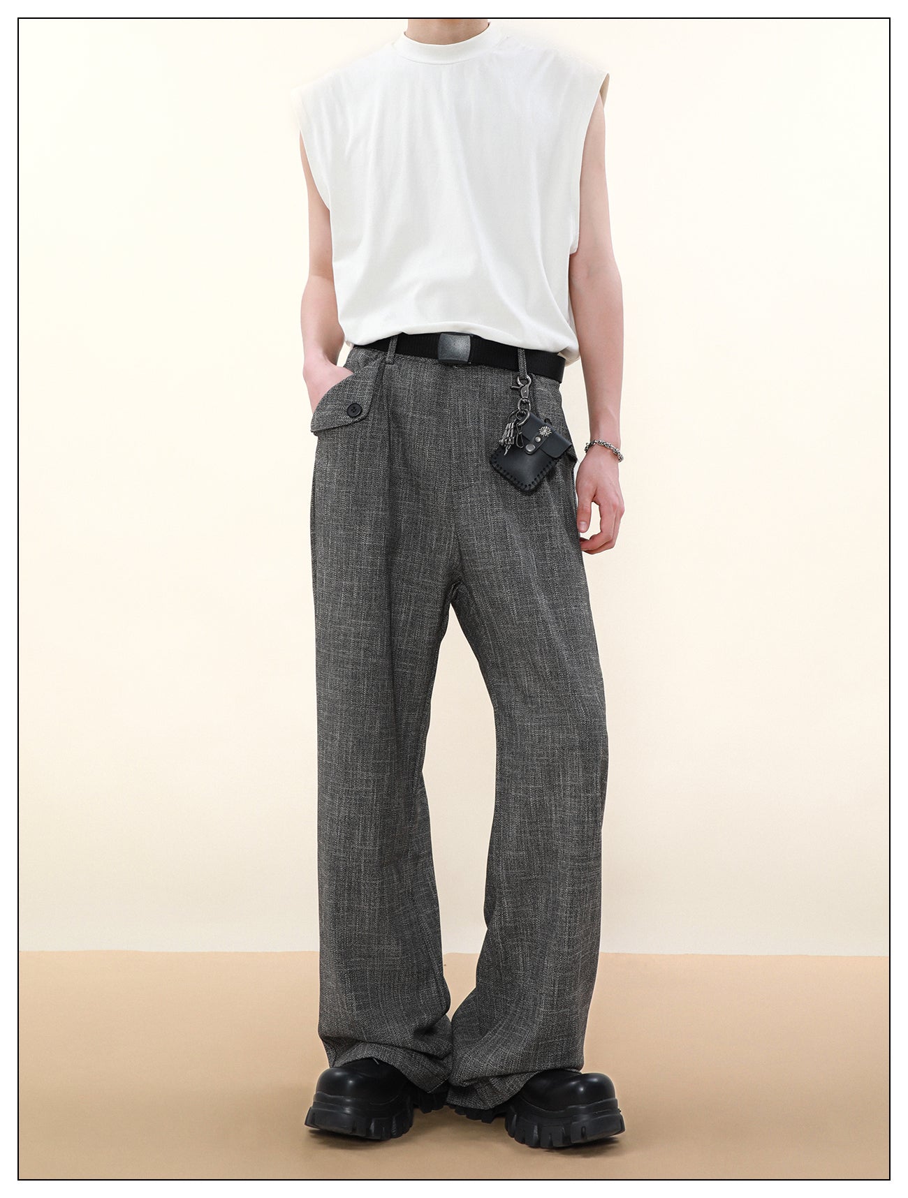 Loose Straight Clean Fit Pocket Pants