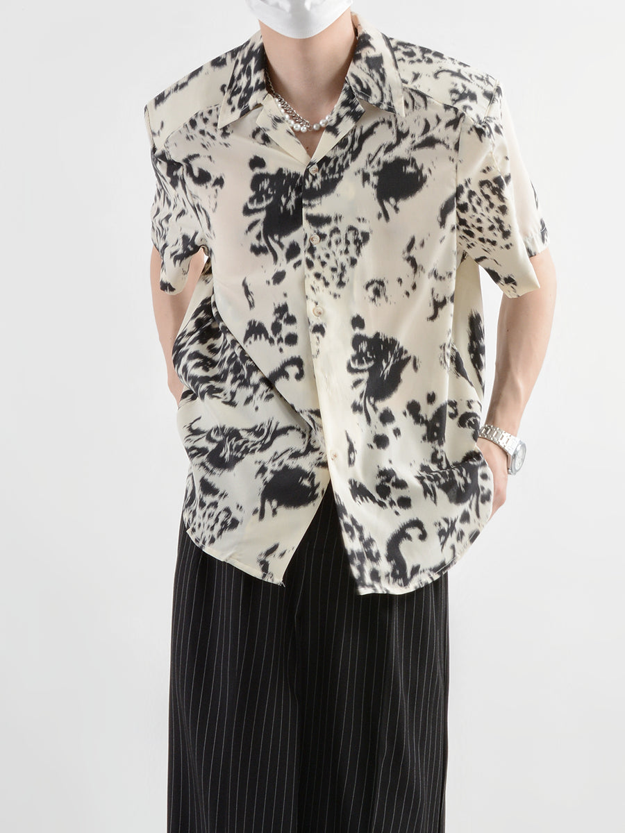 Vintage floral short-sleeved shirt