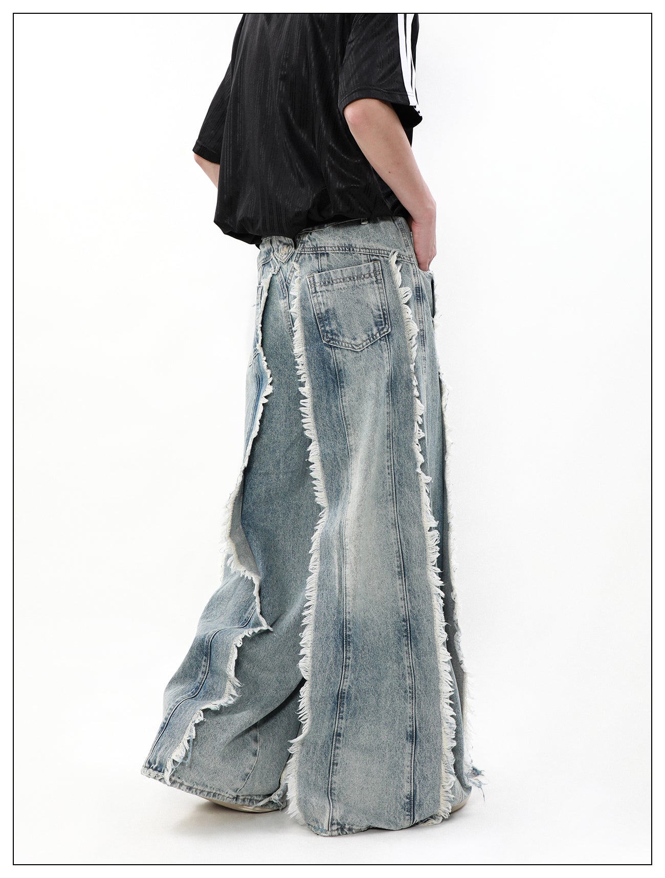 Retro Way Strand Tassel Denim Pants
