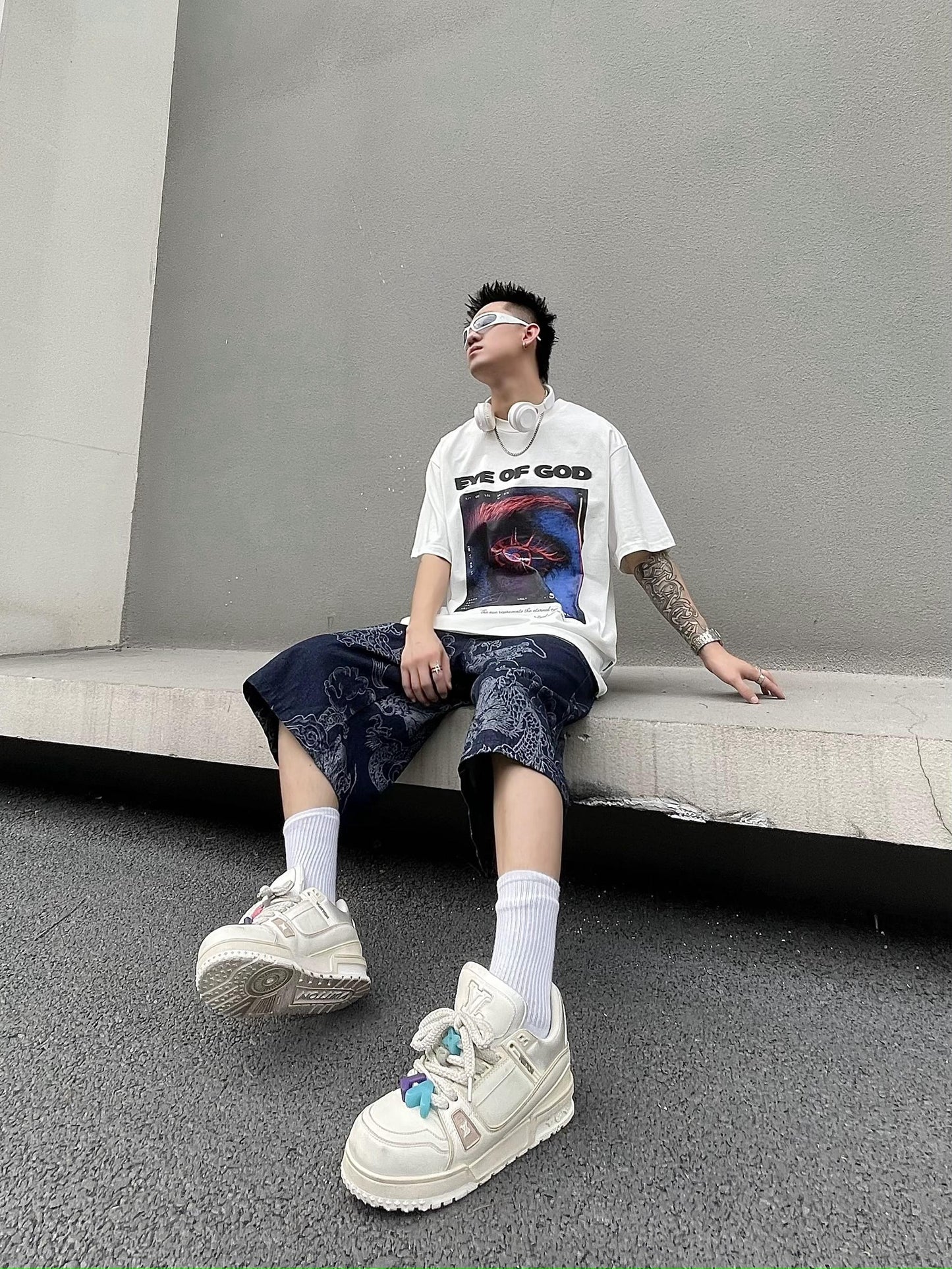 Washed Damaged Graphic T-Shirt