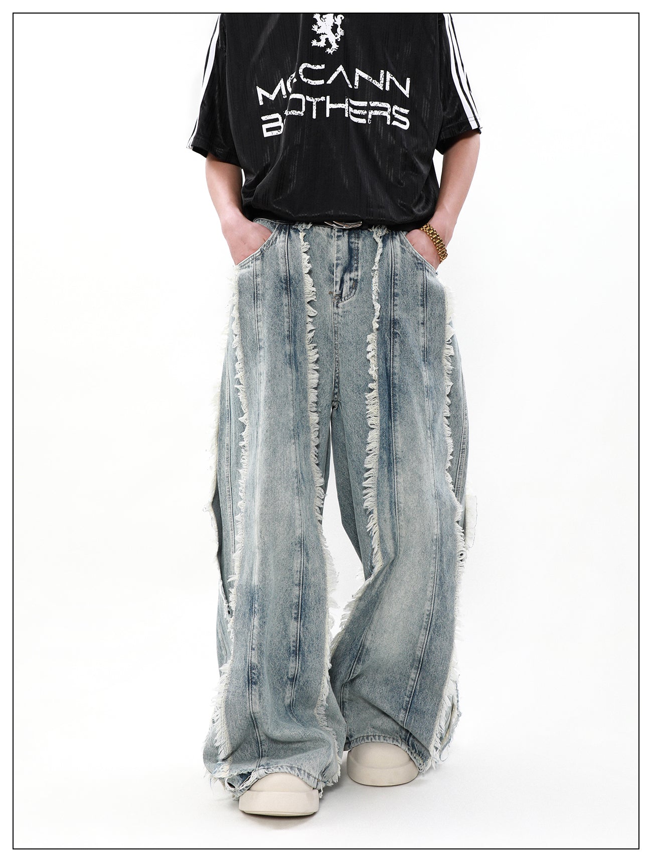 Retro Way Strand Tassel Denim Pants