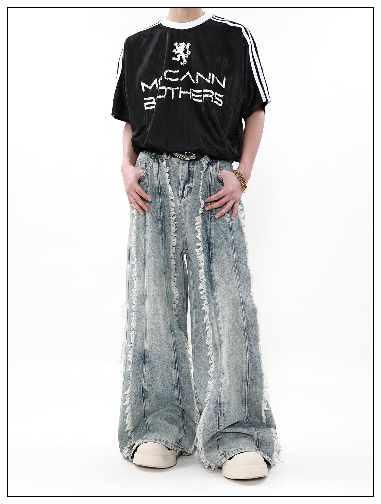 Retro Way Strand Tassel Denim Pants