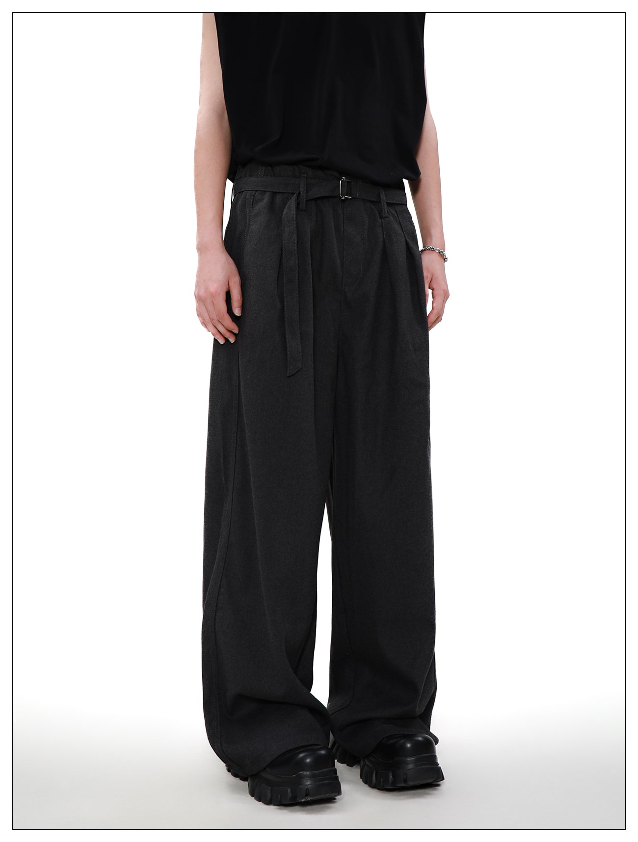 Retro wide-leg casual pants